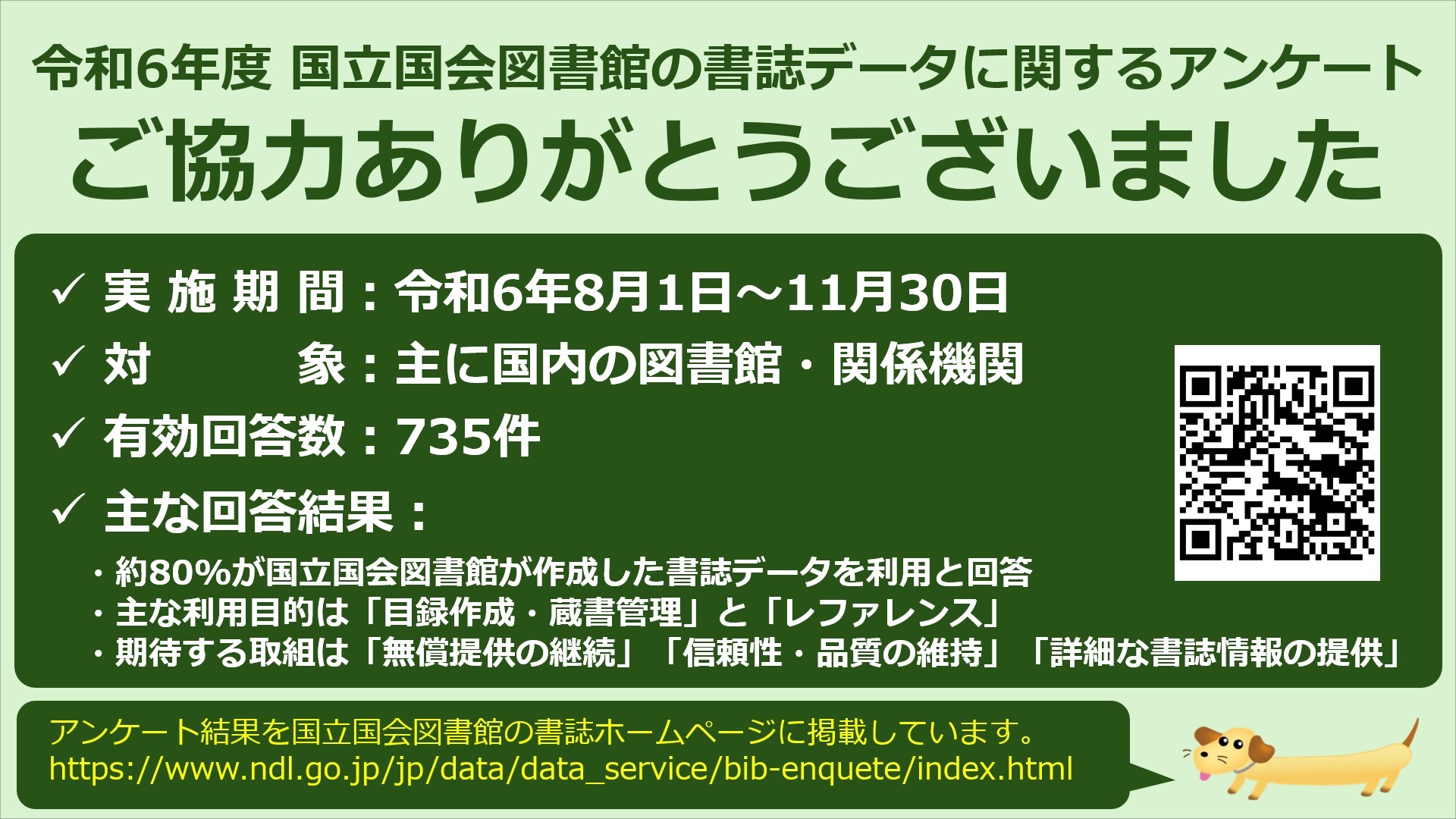 国立国会図書館の書誌データに関するアンケート